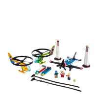 LEGO City Luchtrace 60260 vliegend helikopterspeelgoed, bevat 2 helikopters met trekbandje, een stuntvliegtuig en 2 pylonen, plus minifiguren van de piloten Rivera, Xtreme en Vitarush (140 onderdelen)